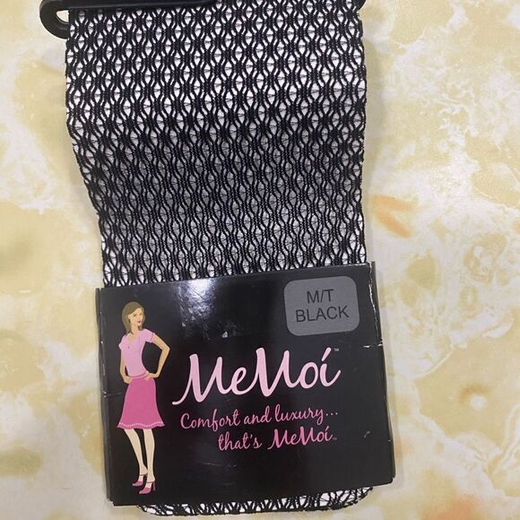 NWT black patterned tights size medium tall - Picture 1 of 2
